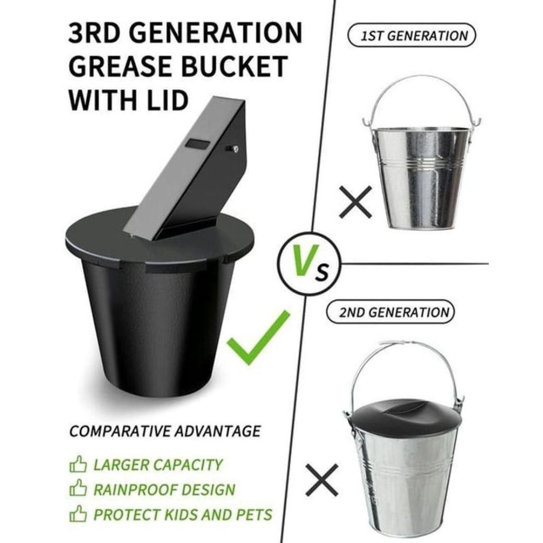 🔥LAST DAY SALE 49% OFF✨Grease Bucket with Lid & Silicone Liner
